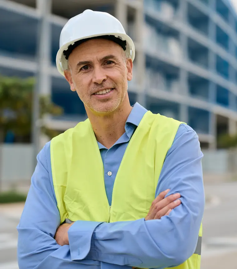 Expert en bâtiment sur un chantier (photo d’illustration)